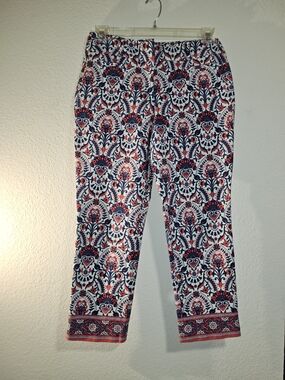 Ann Taylor LOFT The Riviera Marisa Paisley Print Floral Pant Size 6 Cropped